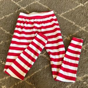Red striped leggings
